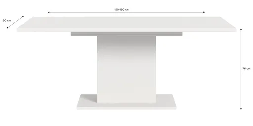 Esstisch - ausziehbar, LB ca. 150x90 cm, Weiß