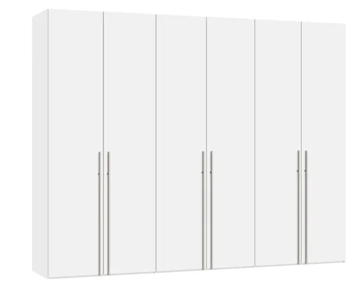 Drehtürenschrank JOIN IT- B ca. 303 cm,  Weiß, Glas, Weiß