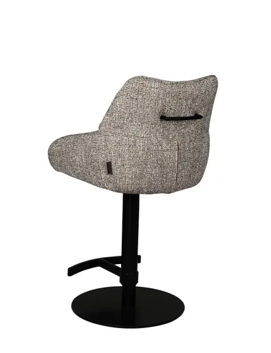 Barhocker MATTEA - drehbar, höhenverstellbar, Stoff, Braun