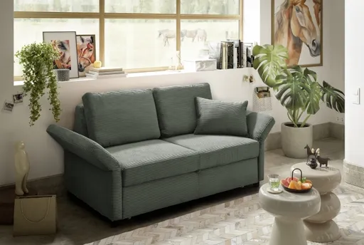 Sofa PRO FLEXX - 2-Sitzer inkl. Schlaffunktion, Stoff, Olive