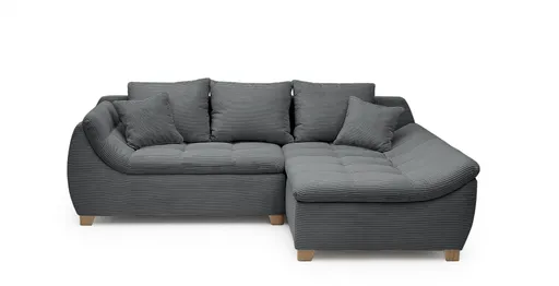 Ecksofa JAMILA - 2-Sitzer, Ecke rechts, Stoff, Anthrazit