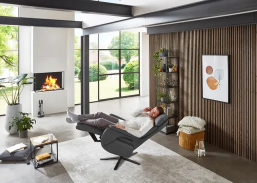 Fernsehsessel EM Pirna HV - Relaxfunktion, Leder, Anthrazit