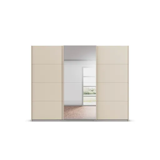 Schwebetürenschrank RIVASA- B ca. 271 cm, Champagner, Spiegel