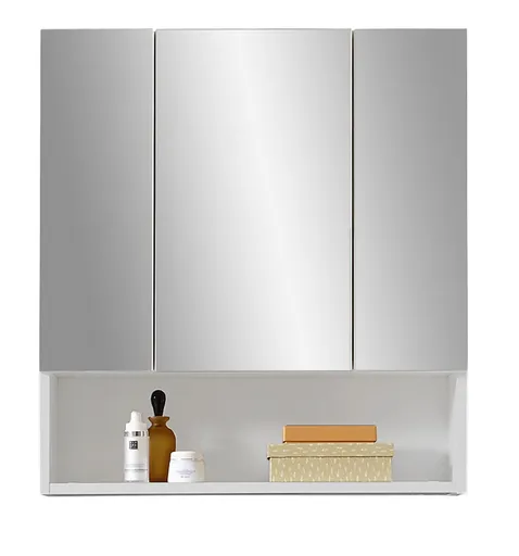 Spiegelschrank- B ca. 65 cm, Weiß Matt, Spiegel