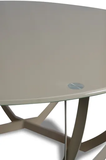 Couchtisch - Ø/H ca. 80x40 cm, Cremeweiß