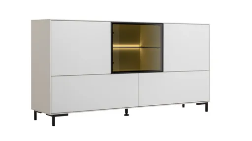 Sideboard Medio - inkl. Beleuchtung, Lack, Weiß