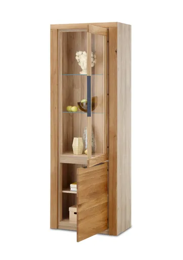 Vitrine - Eiche Dekor, Eiche Massiv, Geölt, Glas