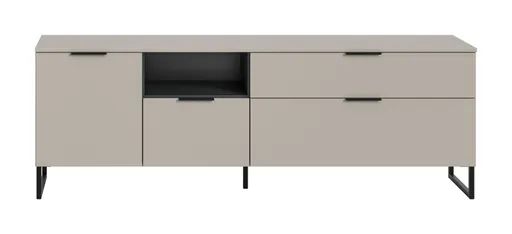 TV-Lowboard - B ca. 185 cm, Kaschmir, Schwarz