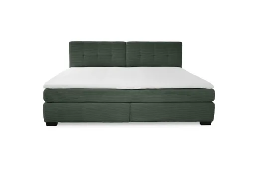 Boxspringbett JILA- Ligefläche ca. 240x200 cm, Stoff, Dunkelgrün