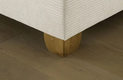  Boxspringbett HADAI- Liegefläche ca. 180x200 cm, Stoff, Creme, inkl. Topper