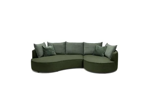 Ecksofa - 2-Sitzer, Ecke rechts, Stoff, Grün