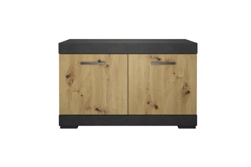 Garderobenbank- Grau, Eiche Dekor