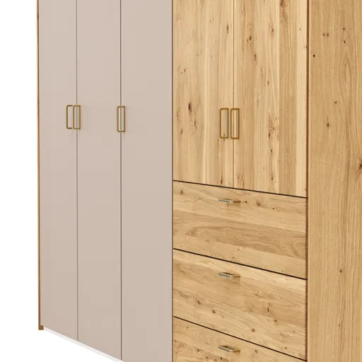 Drehtürenschrank Colorado - B. ca. 257cm, Nougat / Eiche furniert