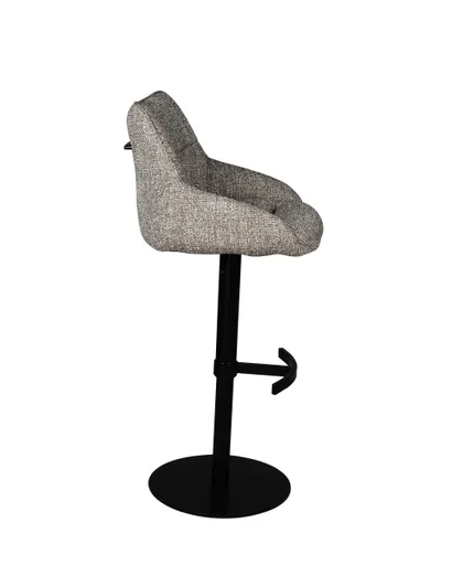 Barhocker MATTEA - drehbar, höhenverstellbar, Stoff, Braun