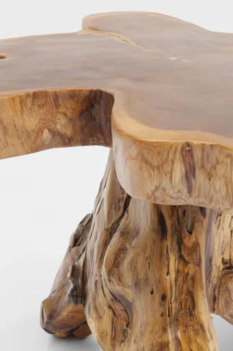 Beistelltisch- D ca. 50 cm,  Teak, Massivholz, Lackiert