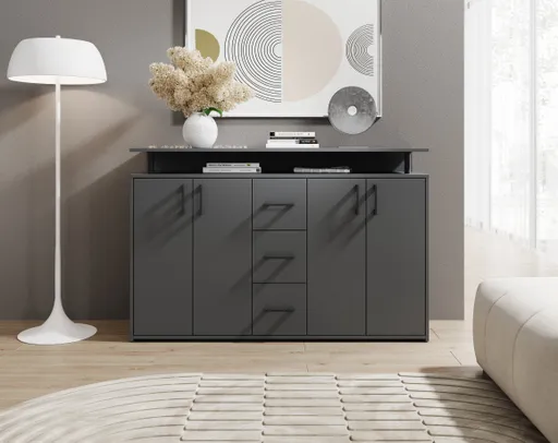 Highboard - B ca. 139 cm, Anthrazit