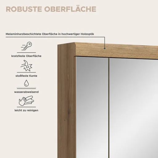 Spiegelschrank - B ca. 60 cm, Evoke Eiche Nachbildung