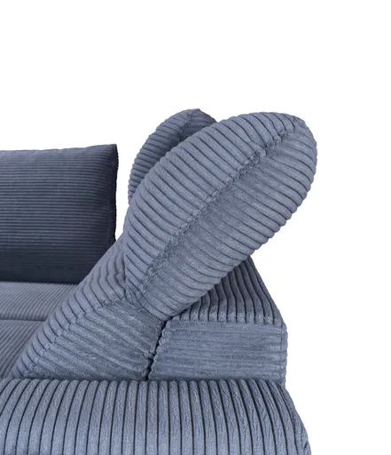 Ecksofa - Ecke links, 2-Sitzer inkl. Schlaffunktion mit Bettkasten, Stoff, Grau