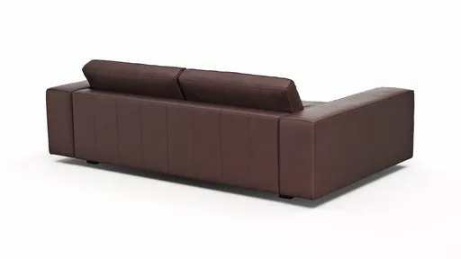 Sofa Aprino 1 - 3,5-Sitzer XXL, Dickleder, Dunkelbraun, Armlehne Block breit