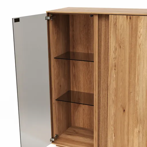 Highboard Saratoga - Wildeiche massiv, natur geölt