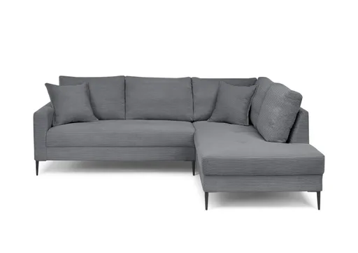 Ecksofa - 3-Sitzer, Ecke rechts, Stoff, Grau