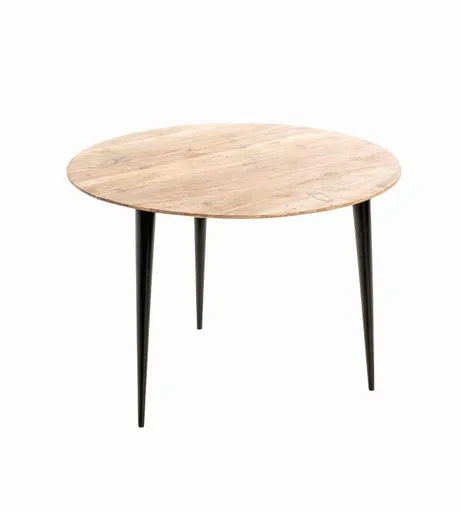 Beistelltisch - D/H ca. 65x46 cm, Akazie natur, Schwarz