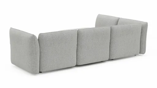 Ecksofa Motone - Ecke links mit 2,5-Sitzer, Stoff, Hellgrau
