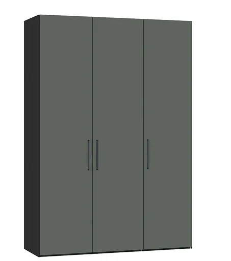 Drehtürenschrank JOIN IT- B ca. 152 cm., Schwarz, Glas, Graugrün