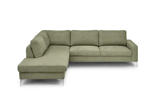 Ecksofa CALM 2.0 - Ecke links mit 2,5-Sitzer, Schlaffunktion mit Bettkasten, Stoff, Dunkelgrün