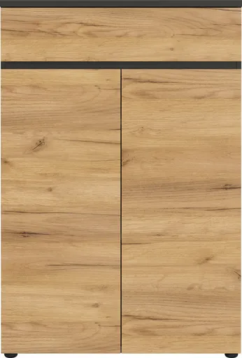 Aktenschrank GRIFFIN - B ca. 80 cm, Graphit, Eiche Nachbildung