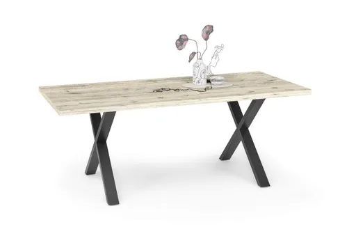 Esstisch - LB ca. 200x100 cm, Sandeiche, Schwarz