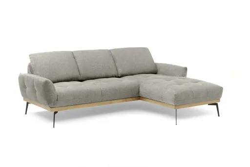 Ecksofa EDDIE - 2-Sitzer, Ecke rechts inkl. Rückenverstellungen, Stoff, Taupe