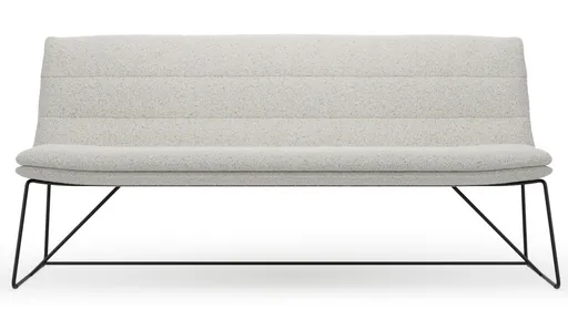 Bank Jukka - B ca. 200 cm, Stoff, Champagner, Kufe, Schwarz