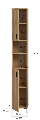 Hochschrank - B ca. 30 cm, Artisan Eiche Nachbildung