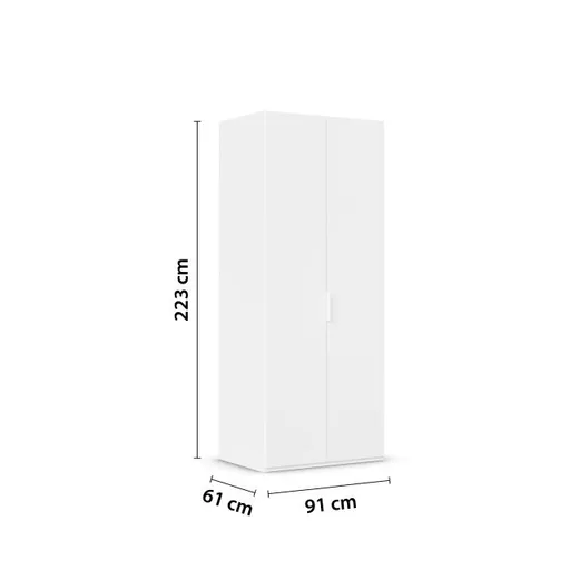 Drehtürenschrank ROVERO- B ca. 91 cm, Weiß
