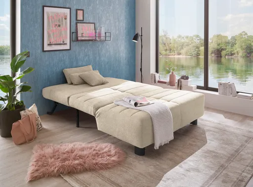 Faltsofa Easy - 2-Sitzer ohne Armlehne, ca. 140 cm inkl. Schlaffunktion, Stoff, Taupe