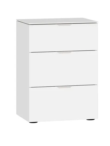 Nachtkommode JOIN IT- Glas, Cremeweiß, Weiß