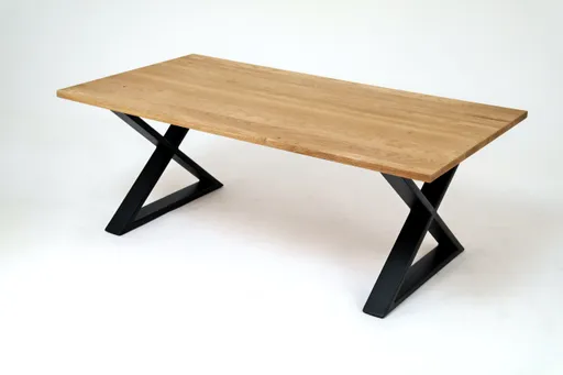 Couchtisch - LB ca. 110x60 cm, Wildeiche massiv geölt, Schwarz