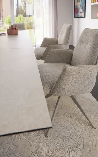 Esstisch Dinner - ausziehbar, LB ca. 160x 90 cm, HPL, Sand