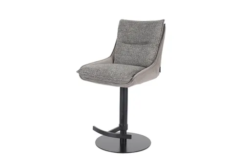 Barhocker MANDY - höhenverstellbar, Stoff, Graubeige