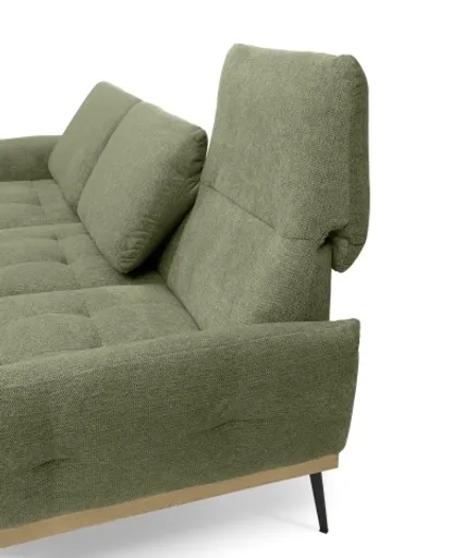 Ecksofa EDDIE - Ecke links, 2-Sitzer inkl. Rückenverstellungen, Stoff, Beige
