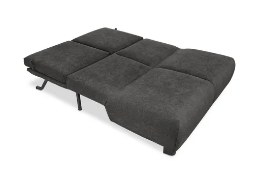  Faltsofa EBBY - 2-Sitzer ohne Armlehne, 140 cm inkl. Schlaffunktion, Stoff, Dunkelgrau