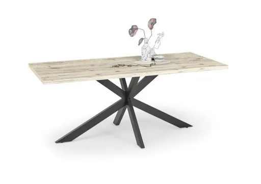 Esstisch - LB ca. 180x90 cm, Sandeiche, Schwarz