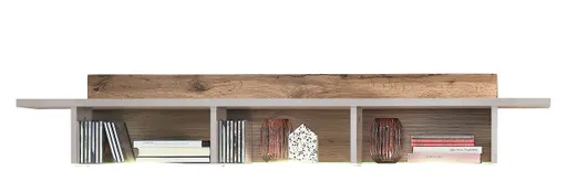 Wohnwand - mit Beleuchtung, Eiche Altholz Nachbildung, Kaschmir