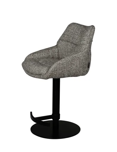 Barhocker MATTEA - drehbar, höhenverstellbar, Stoff, Braun