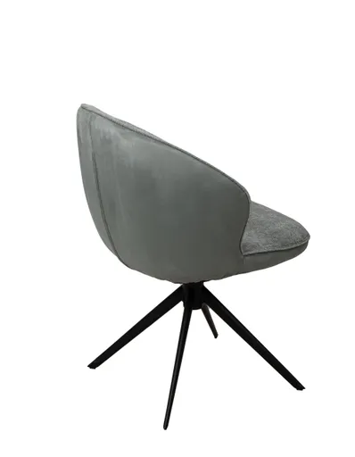 Stuhl MERRITH - drehbar, Stoff, Graublau