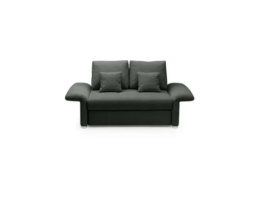 Sofa JORDEN - 1,5-Sitzer inkl. Schlaffunktion mit Bettkasten, verstellbare Armlehnen, Stoff, Dunkelgrau