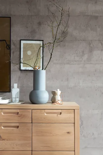 Sideboard - B ca. 162 cm, Eiche Nachbildung, Eiche massiv geölt