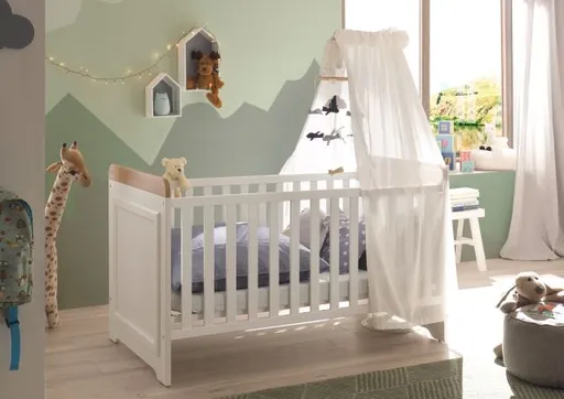 Babybett - Liegefläche ca. 70x140 cm, Anderson Pine Nachbildung, Artisan Eiche Nachbildung
