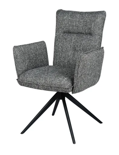 Armlehnstuhl MARCIA - drehbar, Stoff, Grau